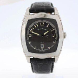 Tommy Bahama TB1091 F329 Tonneau Date Men's Quartz Wristwatch Steel w/ Box